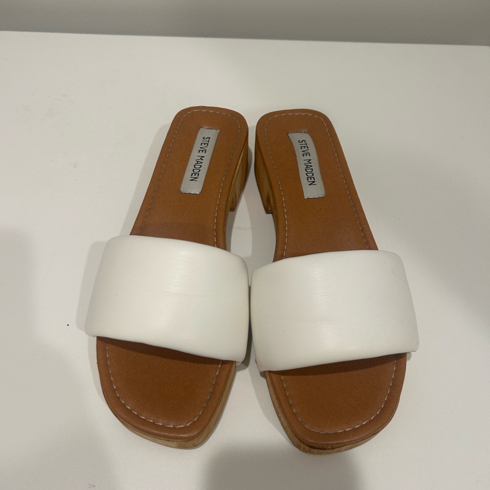 Steve Madden Wood Clog, White
